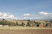 Cultivated wide plateau in the Chinchero   Cusco region 